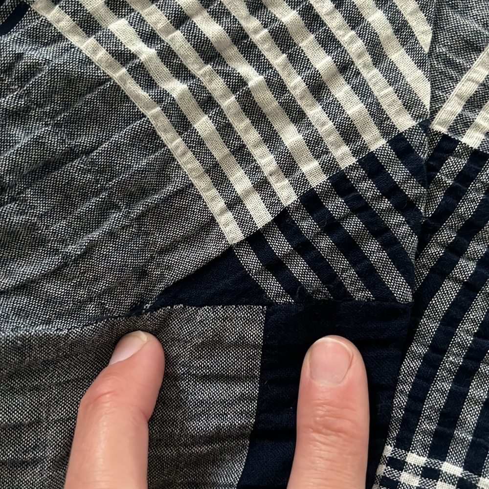 Navy and white plaid sleeveless dress sz8 - Picture 3 of 5